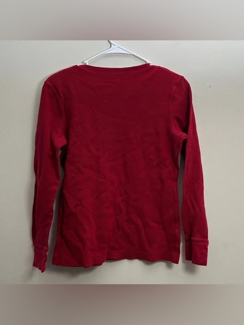 🍡Eddie Bauer Women's Long Sleeve Thermal Tee - Red - Picture 3 of 4